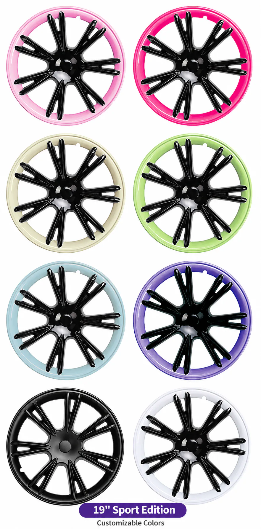 Custom wheel cover color options